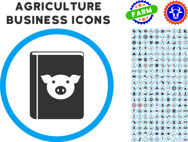 猪书圆形图标与设置图片下载