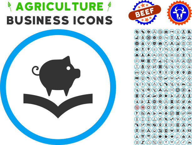 猪的知识圆形图标设置图片下载