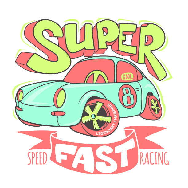 小超跑t恤设计等用途图片下载