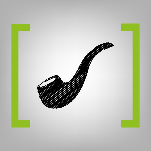 烟管标志，黑色涂鸦图标图片下载