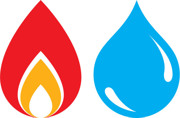 结合水和火元素抽象图片下载