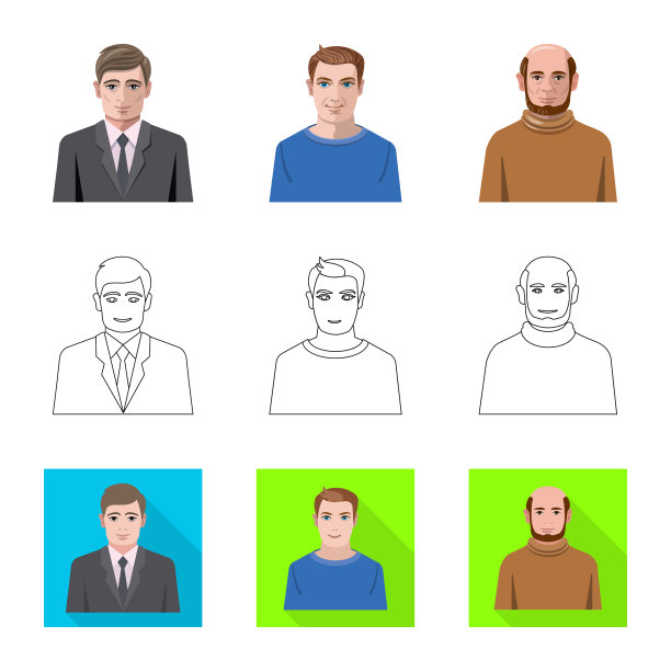 设计发型和职业标志图片下载