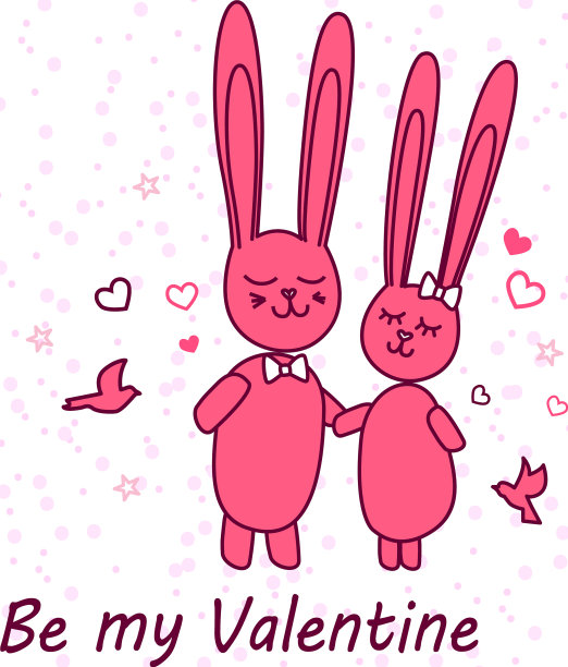 恋爱中的兔子迷恋有趣的兔子约会图片下载
