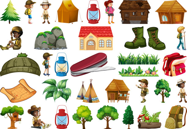 设置露营元素图片下载