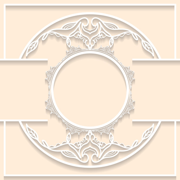 蕾丝框架与剪纸装饰问候图片下载