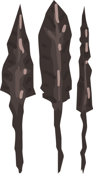 古代石雕的矛镞考古图片下载