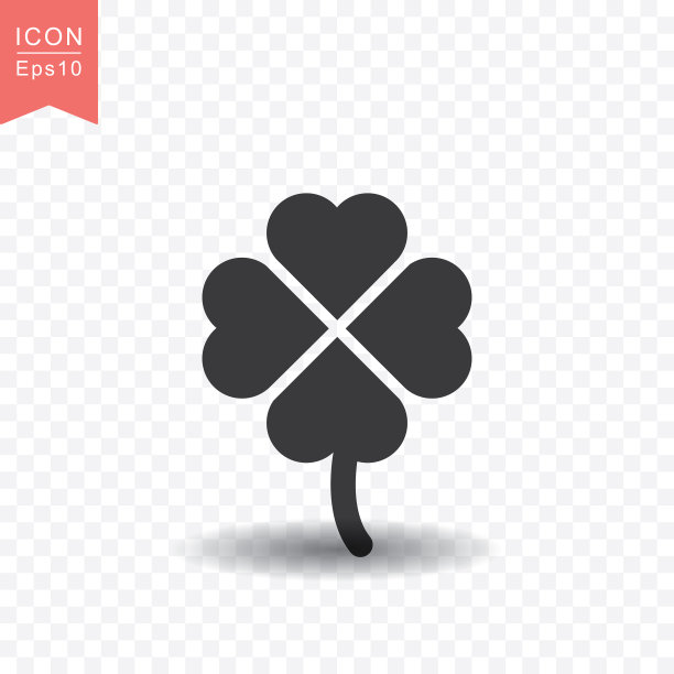 三叶草图标简单的平面风格图片下载