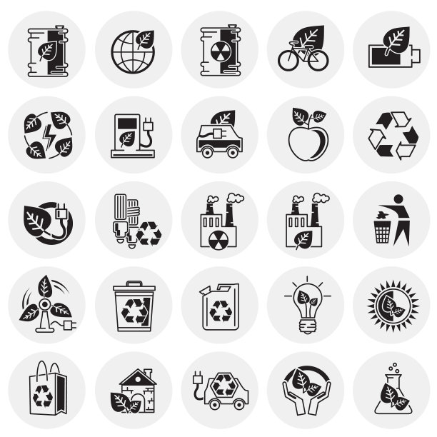 生态图标设置在圆形背景图片下载