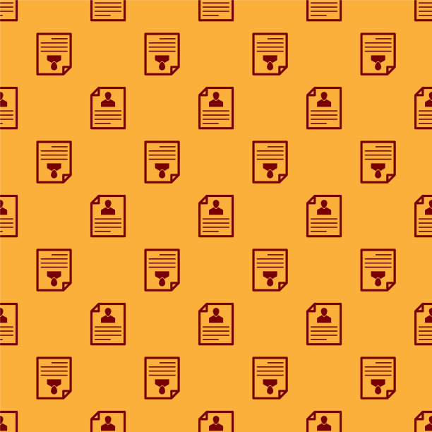 红色简历图标隔离无缝模式上图片下载