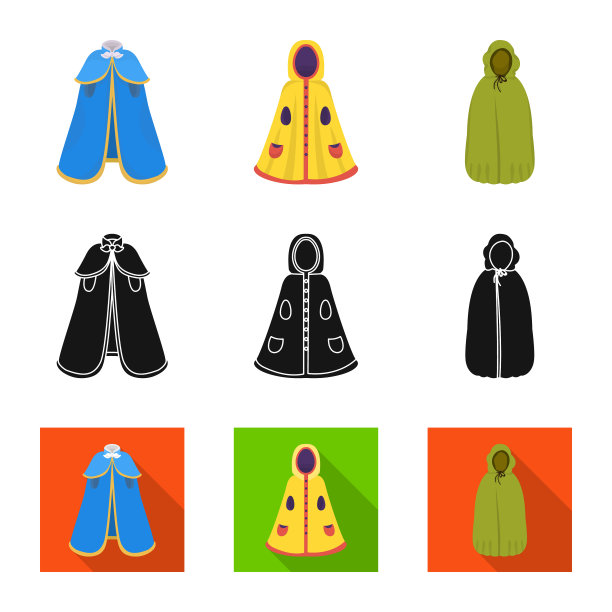 孤立的对象材料和服装标志集图片下载