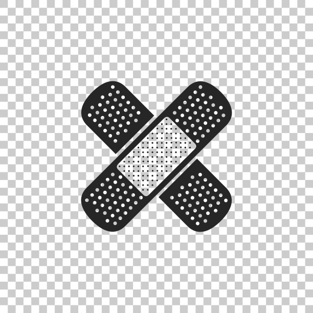 绷带石膏图标上透明的背景图片下载