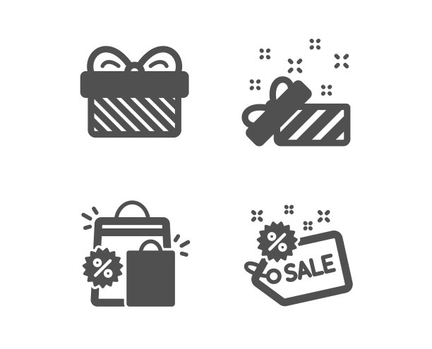 礼品和购物袋图标销售标志图片下载