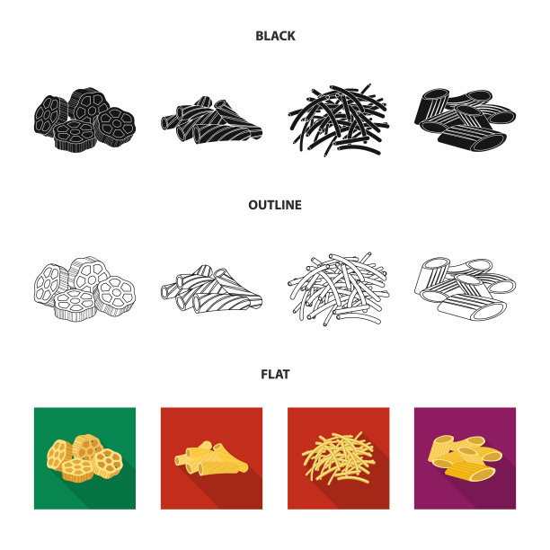 设计意大利面和碳水化合物标志图片下载
