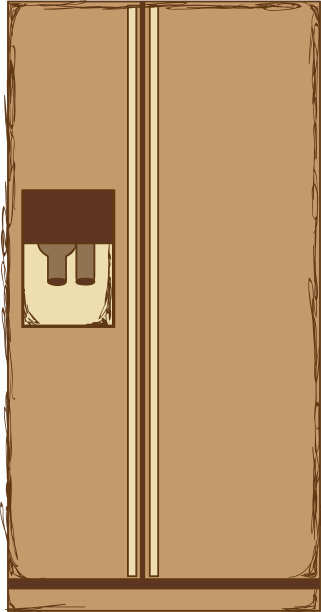 配有饮水机的冰箱呈深褐色图片下载