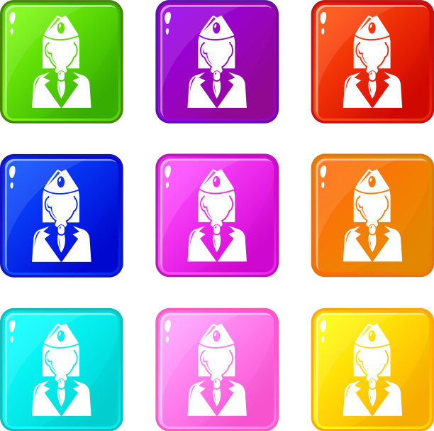 火车列车员图标集9种颜色收集图片下载