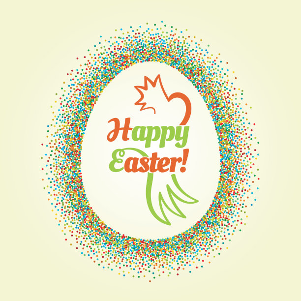 大大的复活节彩蛋里面有闪闪发光的框架和文字图片下载