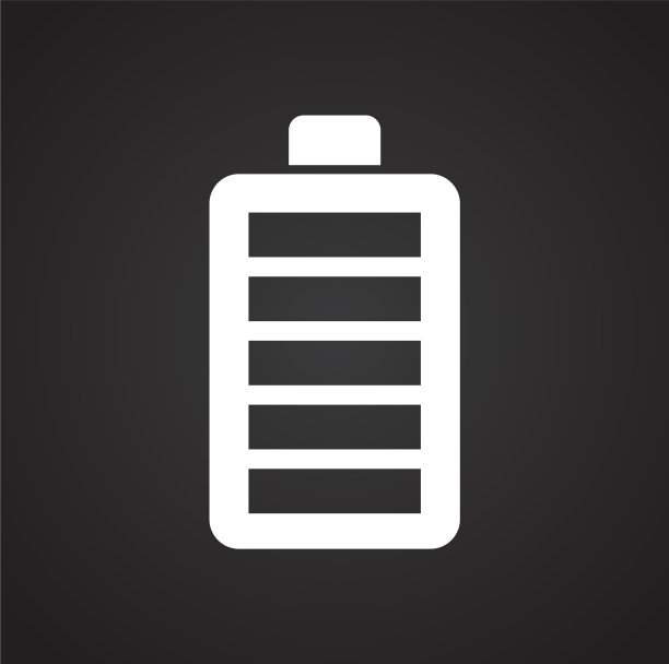 电池图标上的黑色背景图形和图片下载