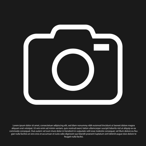 黑色照片相机图标孤立在黑色图片下载