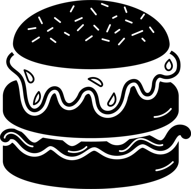 街头小吃汉堡图标简单风格图片下载