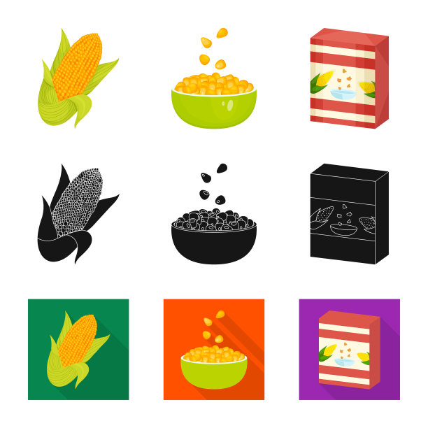 孤立对象，玉米地和蔬菜标志图片下载