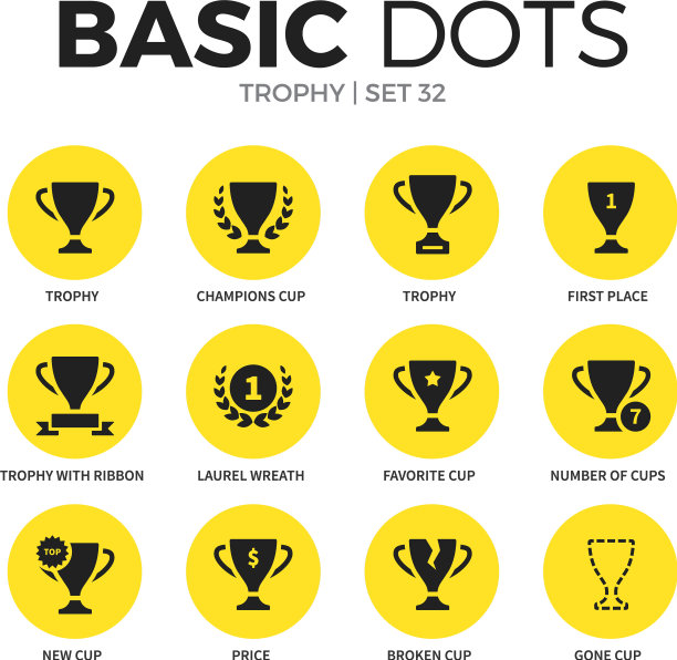 奖杯单位图标套装图片下载