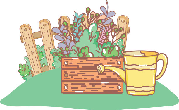 园丁用花洒洒水图片下载