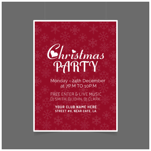 圣诞卡设计与典雅的设计和红色图片下载