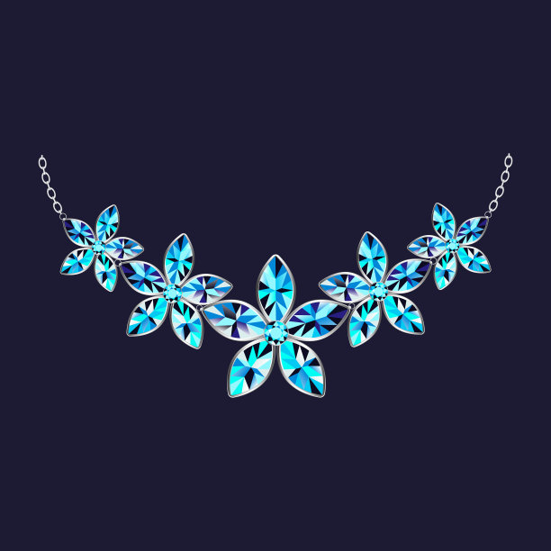 花卉宝石项链icon写实风格图片下载