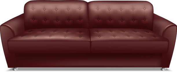 皮革棕色沙发图标写实风格图片下载