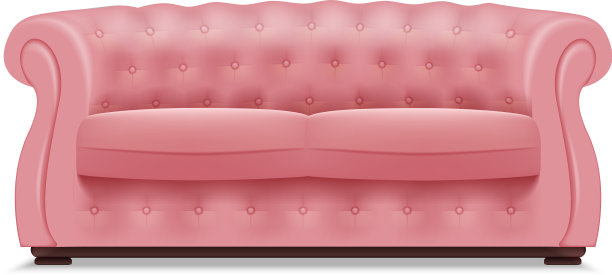 粉色真皮沙发图标写实风格图片下载