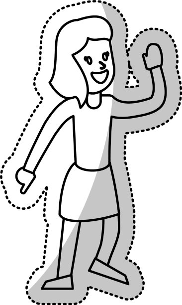 妇女庆祝舞蹈欢快的轮廓图片下载