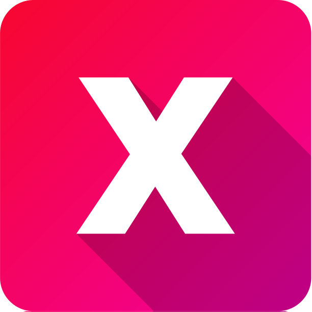 现代渐变阴影X字母Logo设计图片下载