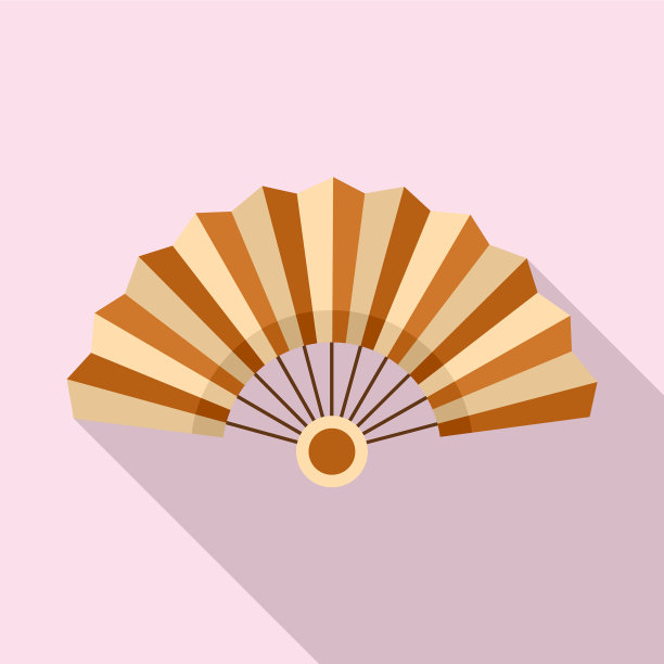 竹制手扇图标扁形风格图片下载