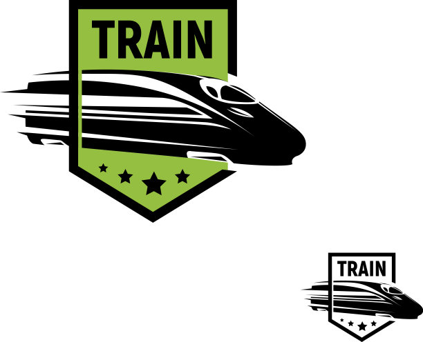 孤立抽象的黑色火车在绿色框架图片下载