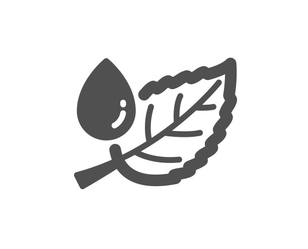 薄荷叶与水滴的图标自然植物露珠图片下载