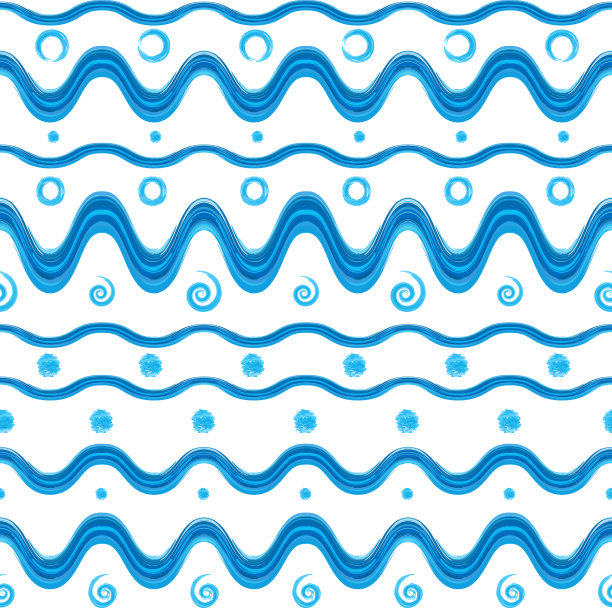 无缝图案与蓝色水彩画图片下载