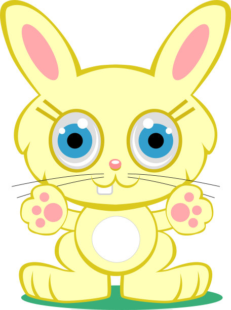 可爱的黄色小兔宝宝兔子卡通图片下载