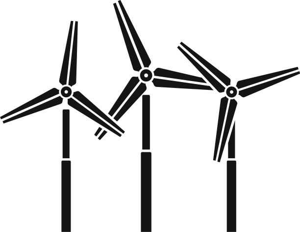 道路风电场图标简约风格图片下载