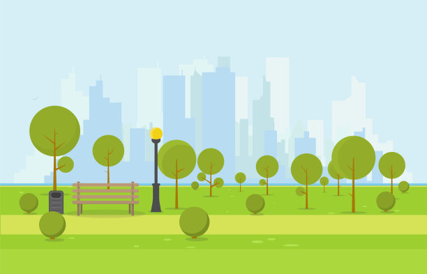 木公园的长椅上图片下载