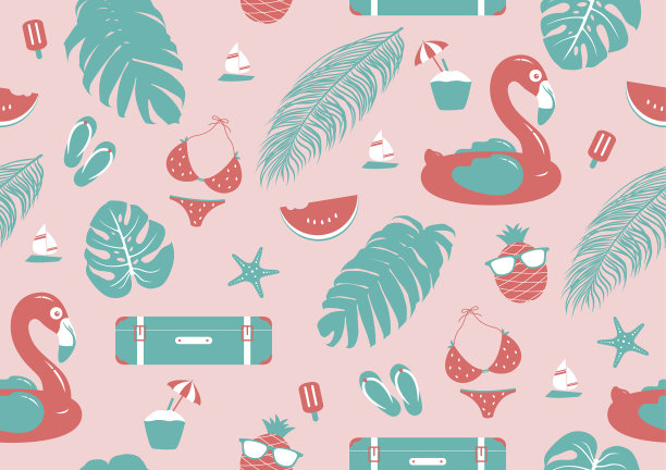 夏季无缝图案设计图片下载