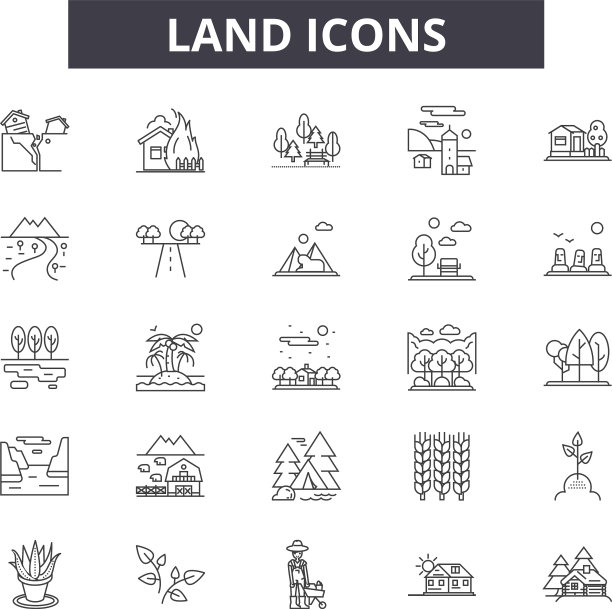 陆线图标标志设置轮廓图片下载