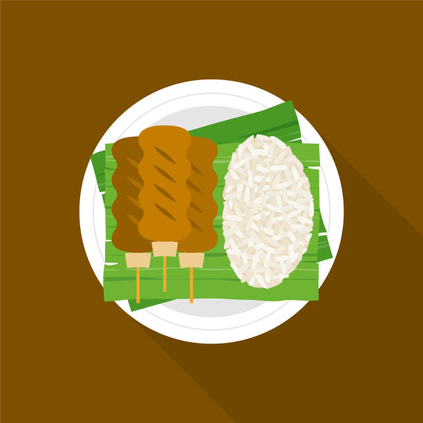 泰式叉烧肉串配糯米图片下载