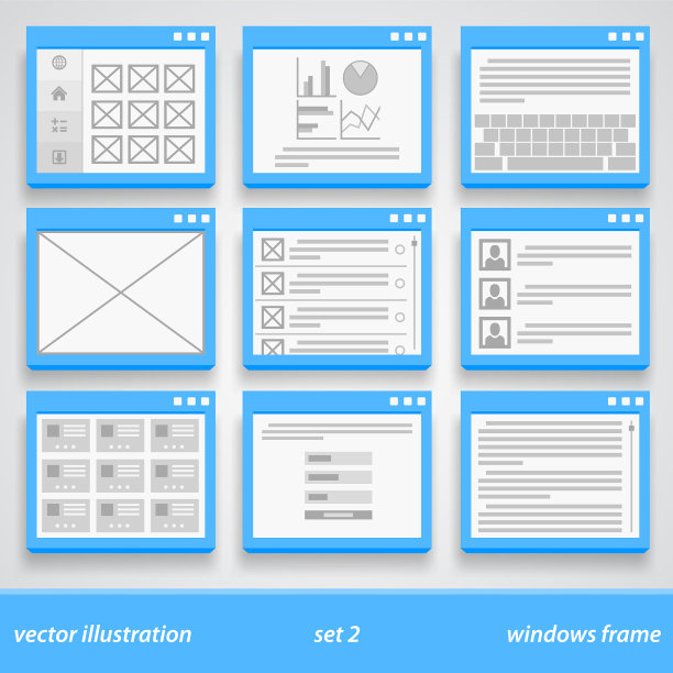 平面窗户框架集2图片下载