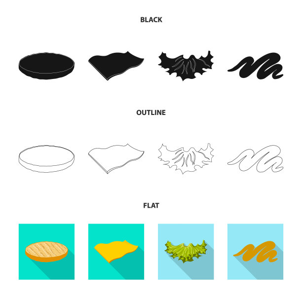 汉堡和三明治符号集的孤立对象图片下载