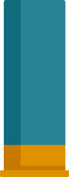 猎枪蓝色墨盒图标平坦风格图片下载