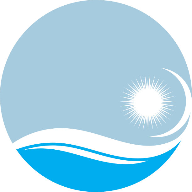 波浪太阳标志图标设计图片下载