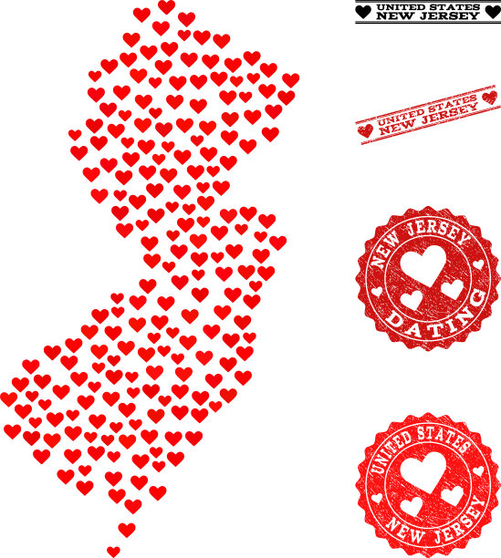 新泽西州的心脏拼贴图和垃圾摇滚图片下载