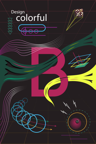 孟菲斯和潮人风格的小册子图片下载