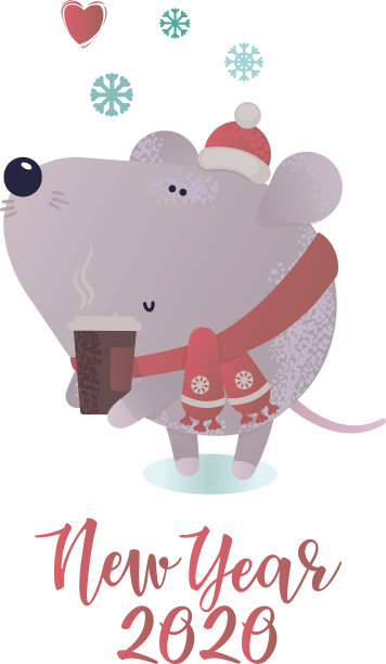 新年和冬天的老鼠性格图片下载