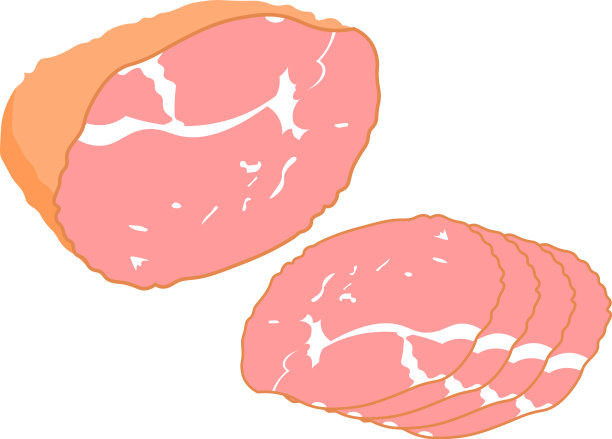 熏火腿孤立块美味的猪肉培根图片下载